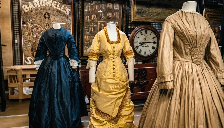 Mannequins displaying dresses