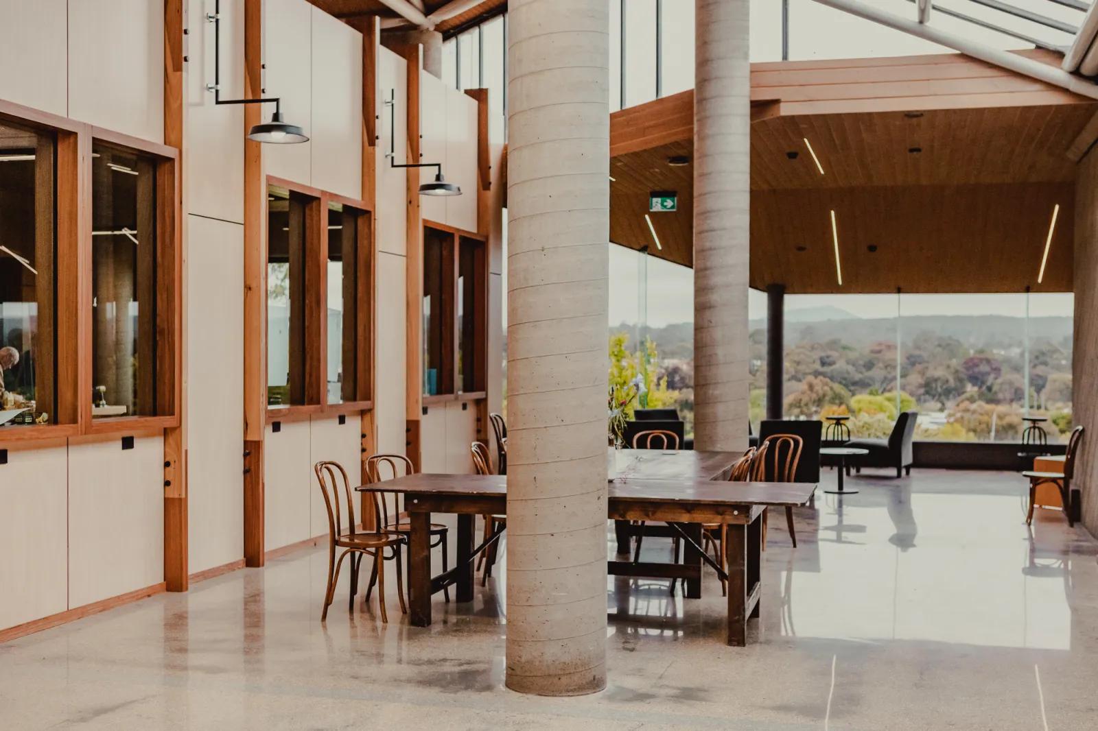 Hall with tables and chairs